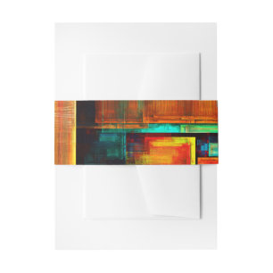 Colourful Squares Modern Abstract Art Pattern #04 Invitation Belly Band