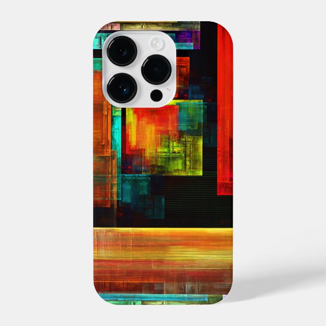 Colourful Squares Modern Abstract Art Pattern #04 iPhone Case (Back)