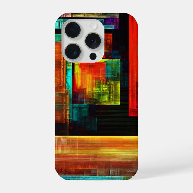 Colourful Squares Modern Abstract Art Pattern #04 iPhone Case (Back)