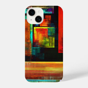 Colourful Squares Modern Abstract Art Pattern #04 iPhone 14 Case