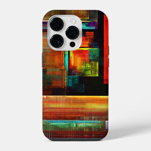 Colourful Squares Modern Abstract Art Pattern #04 iPhone Case (Back)