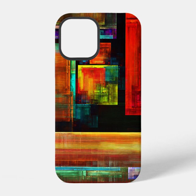 Colourful Squares Modern Abstract Art Pattern #04 iPhone Case (Back)