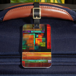 Colourful Squares Modern Abstract Art Pattern #04 Luggage Tag