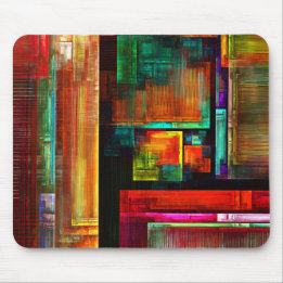 Colourful Squares Modern Abstract Art Pattern #04 Mouse Pad
