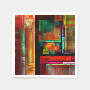 Colourful Squares Modern Abstract Art Pattern #04 Napkin