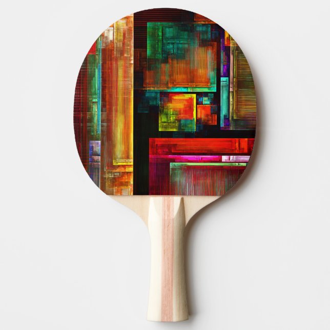 Colourful Squares Modern Abstract Art Pattern #04 Ping Pong Paddle (Front)