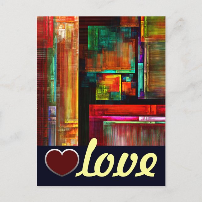 Colourful Squares Modern Abstract Art Pattern #04 Postcard (Front)