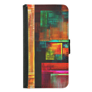 Colourful Squares Modern Abstract Art Pattern #04 Samsung Galaxy S5 Wallet Case