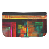 Colourful Squares Modern Abstract Art Pattern #04 Samsung Galaxy Wallet Case (Front (Horizontal))