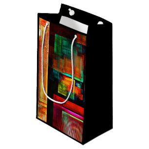 Colourful Squares Modern Abstract Art Pattern #04 Small Gift Bag