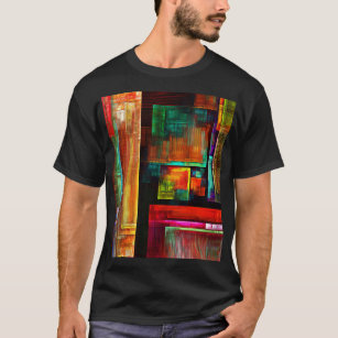 Colourful Squares Modern Abstract Art Pattern #04 T-Shirt
