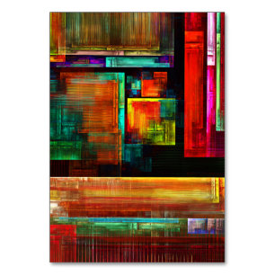 Colourful Squares Modern Abstract Art Pattern #04 Table Number