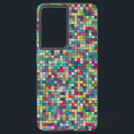 Colourful squares mosaic geometric pattern samsung galaxy case<br><div class="desc">Colourful small squares mosaic seamless geometric pattern.</div>