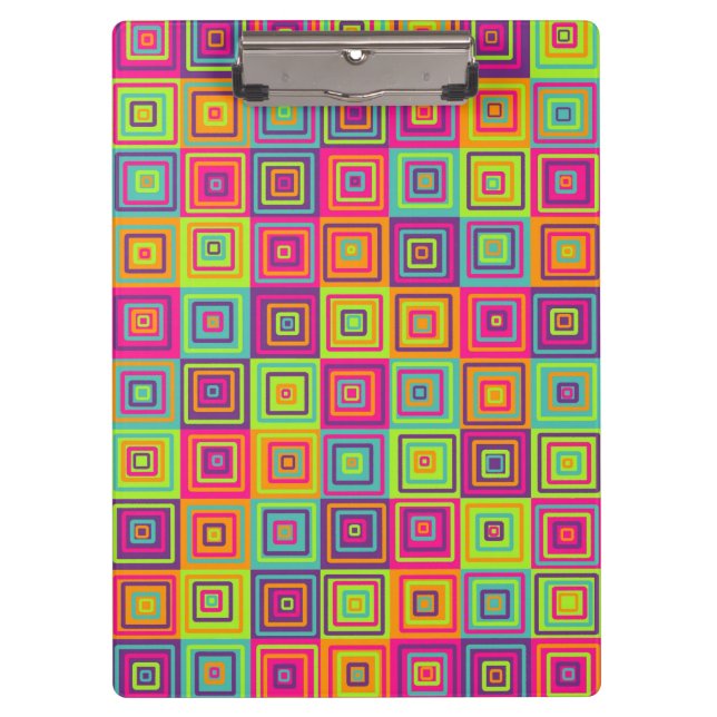 colourful Squares Pattern Clipboard (Front)