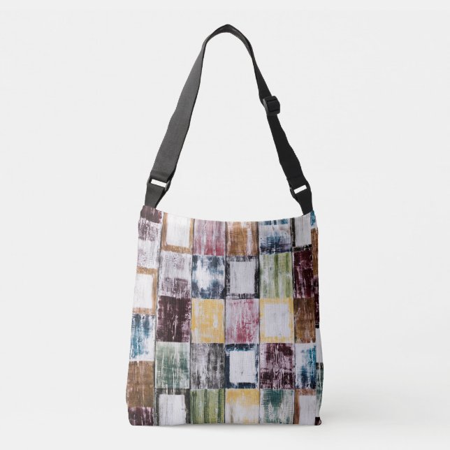 Colourful  squares pattern crossbody bag (Front)