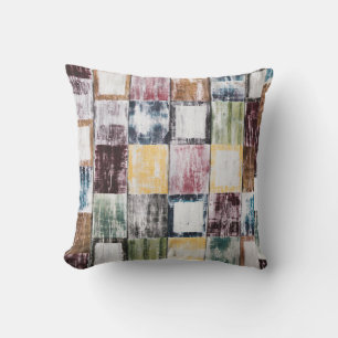 Colourful  squares pattern cushion