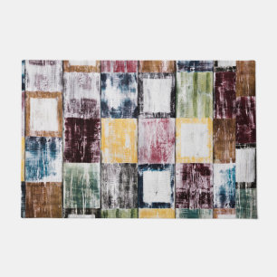 Colourful  squares pattern doormat