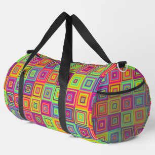 Colourful Squares Pattern Duffle Bag