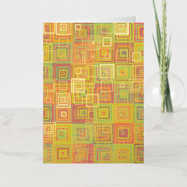 Colourful Squares Pattern Foil Greeting Card (Front)