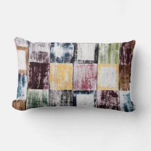 Colourful  squares pattern lumbar cushion
