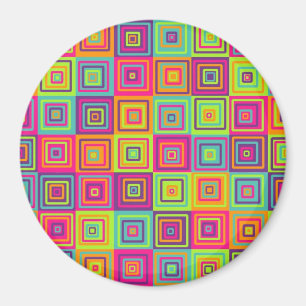 Colourful Squares Pattern Magnet