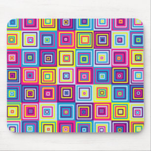 Colourful Squares Pattern Mouse Pad