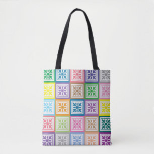 Colourful squares pattern tote bag