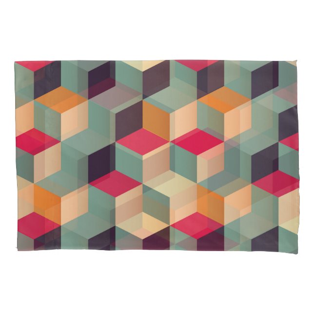 Colourful squares, retro geometric pattern. pillowcase (Front)
