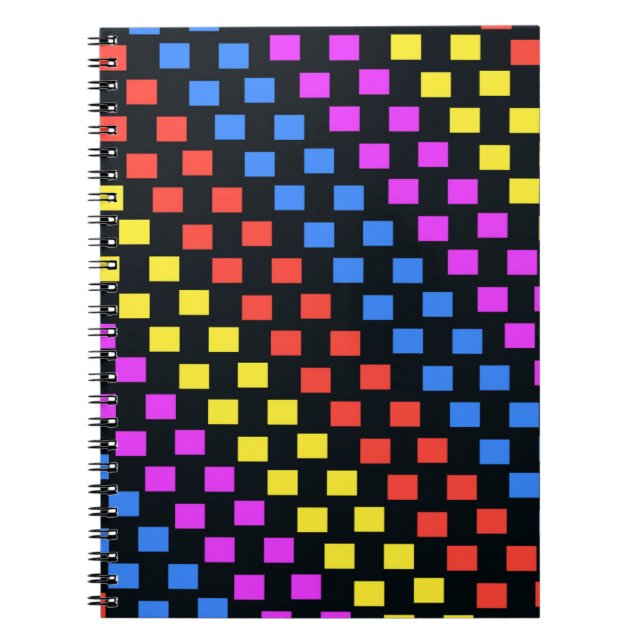 Colourful Squares Spiral Notebook (Front)