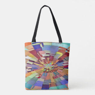 Colourful Squares Swirl Tote