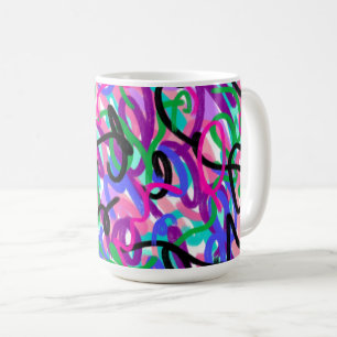 Colourful Squiggles Abstract Art Coffee Mug