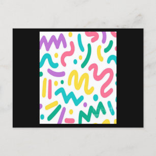 Colourful Squiggles Pattern Postcard