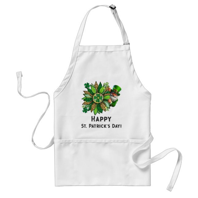 Colourful St. Patrick's with Peeking Leprechaun Standard Apron (Front)