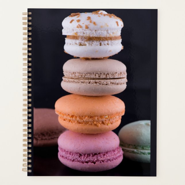 Colourful stack of French Macarons Planner (Front)