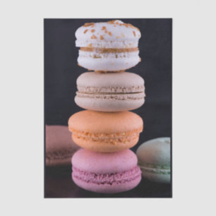 Colourful stack of French Macarons Tissue Paper