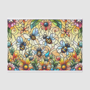 Colourful Stain Glass Bees  Tissue Paper