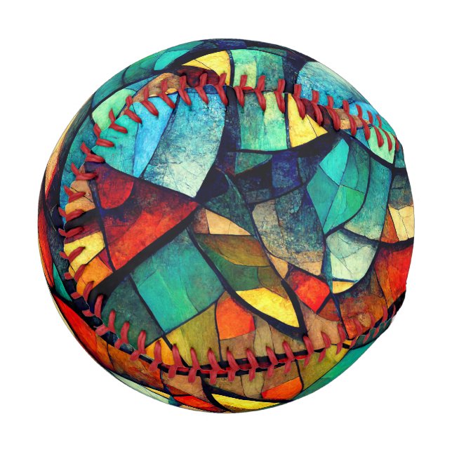 Colourful Stained Glass Abstraction Baseball (Front Left)