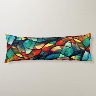 Colourful Stained Glass Abstraction Body Cushion