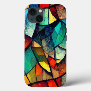 Colourful Stained Glass Abstraction iPhone 13 Case