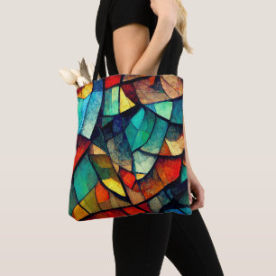 Colourful Stained Glass Abstraction Tote Bag