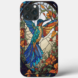 Colourful Stained Glass Artistic Hummingbird iPhone 13 Pro Max Case