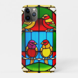 Colourful Stained Glass Artwork with Birds Case-Mate iPhone Case