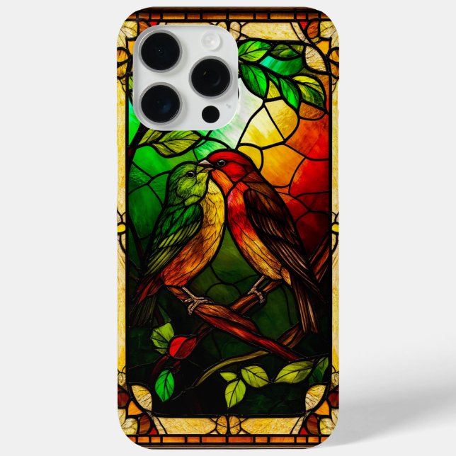 Colourful Stained Glass Artwork with Birds Case-Mate iPhone Case (Back)