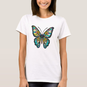 Colourful Stained Glass Butterfly T-Shirt