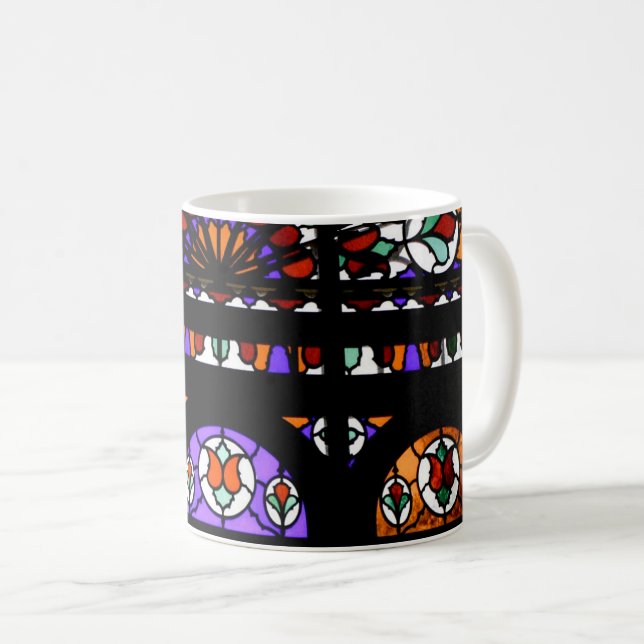 Colourful Stained Glass  Coffee Mug (Front Right)