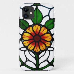 Colourful Stained Glass Depicting Flower Case-Mate iPhone Case