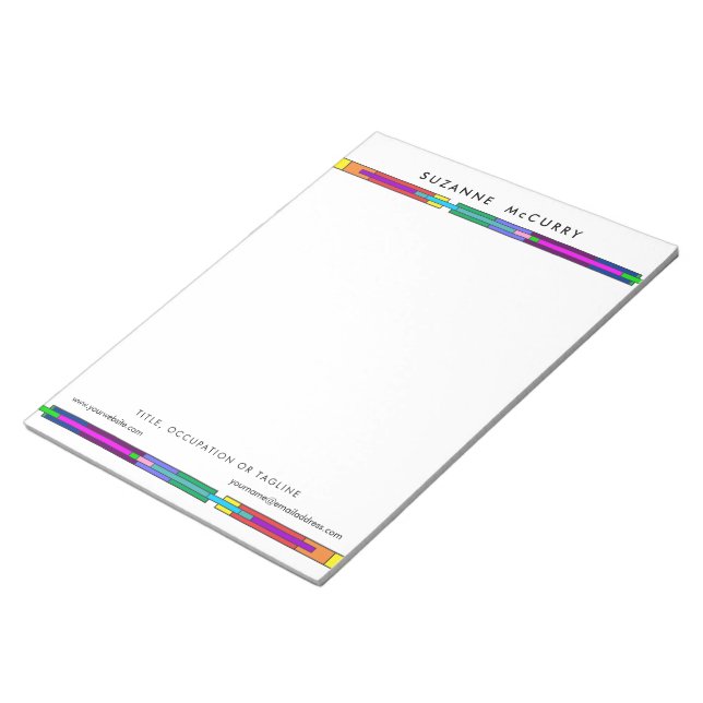 Colourful Stained Glass Design Notepad (Angled)