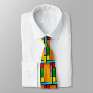 Colourful Stained Glass Design Tie