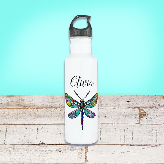 Colourful Stained Glass Dragonfly Wings 710 Ml Water Bottle (Creator Uploaded)