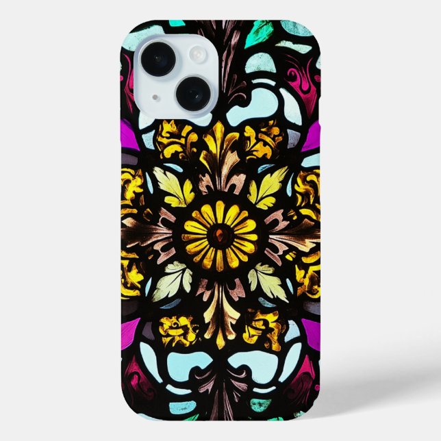 Colourful Stained Glass Mandala Art Elegance  Case-Mate iPhone Case (Back)